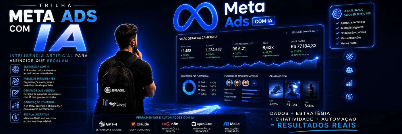 Capa do módulo Meta Ads com IA